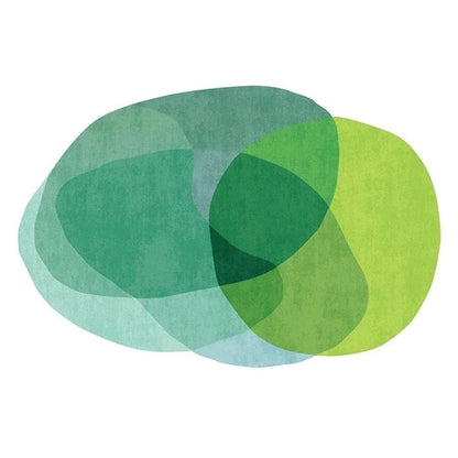 Tapete Decorativo Orgânico Abstrato Irregular para Sala - Mix Green Tapete - 0055 Conceito 