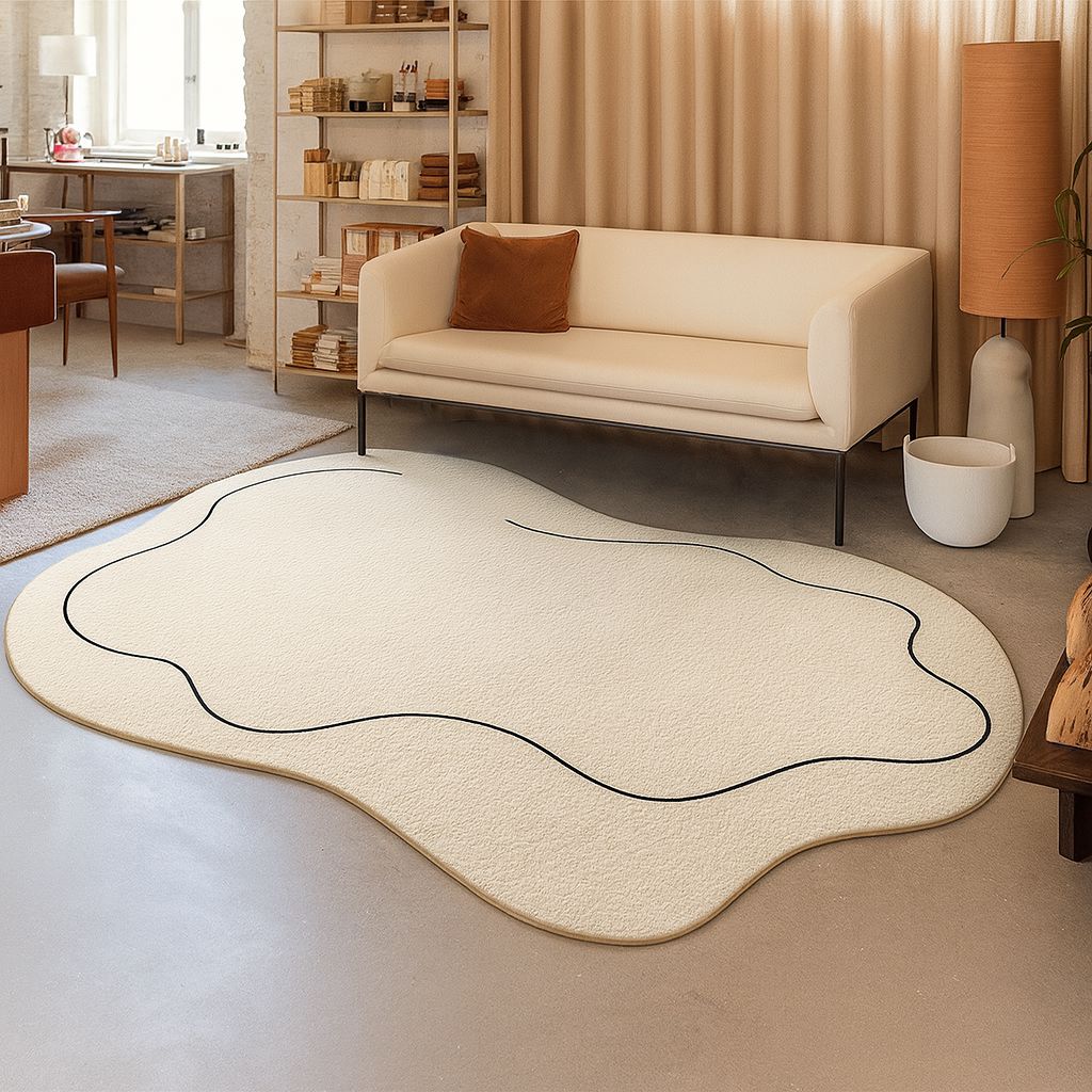 Tapete Decorativo Orgânico Abstrato Irregular para Sala - Thread Tapete - 0029 Conceito 80x120cm 