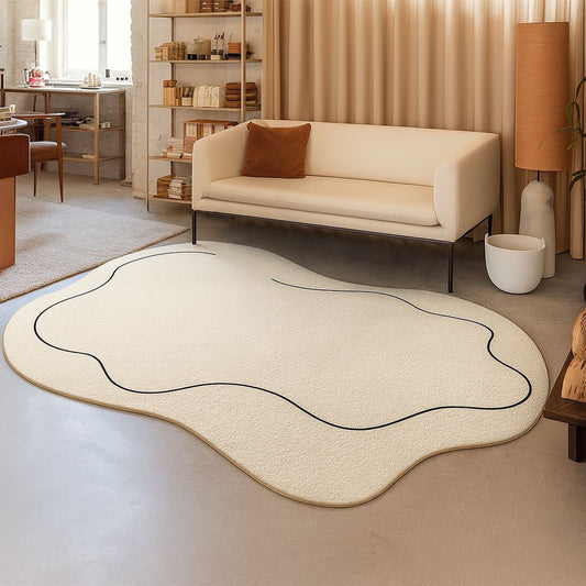 Tapete Decorativo Orgânico Abstrato Irregular para Sala - Thread Tapete - 0029 Conceito 80x120cm 