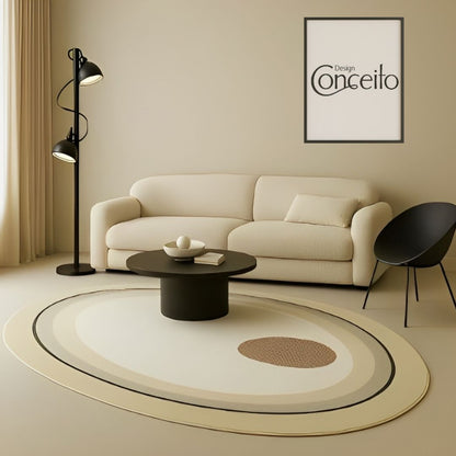 Tapete Decorativo Orgânico Abstrato Irregular para Sala - Unique Bean Tapete - 0030 Conceito 80x120cm 