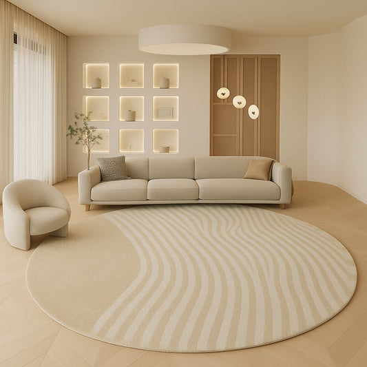 Tapete Decorativo Orgânico Redondo em Listras Tapete - 0058 Conceito 100cm 