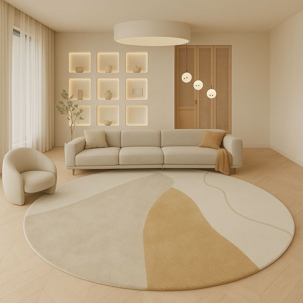 Tapete Decorativo Orgânico Redondo Thyra Tapete - 0041 Conceito 120cm 