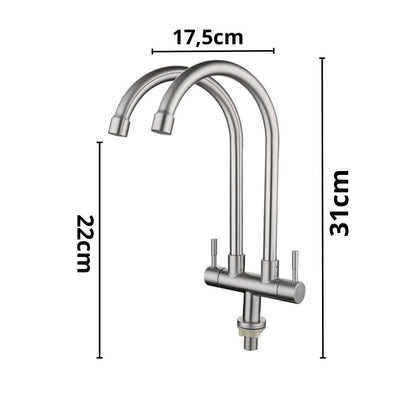 Torneira Dupla Fênix de Cozinha Curva 360° ### Conceito 