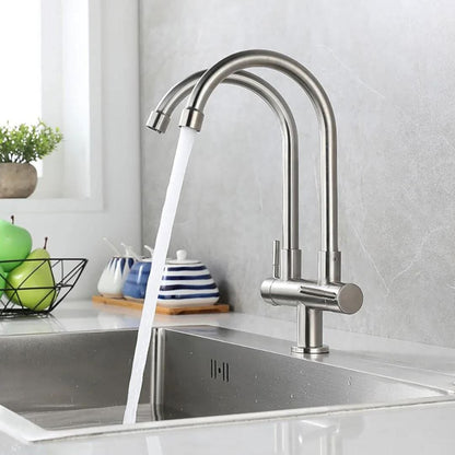 Torneira Dupla Fênix de Cozinha Curva 360° ### Conceito 