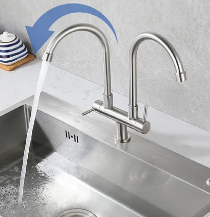 Torneira Dupla Fênix de Cozinha Curva 360° ### Conceito 