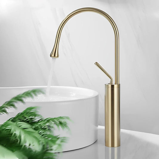 Torneira Minimalista Moderna Soft Room TorneiraLavabo - 0018 YuDome Dourado 
