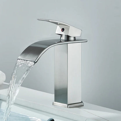 Torneira Monocomando Cascata Slim 19cm - Aço inoxidável e Água Quente e Fria TorneiraLavabo - 0009 YuDome Cromo 
