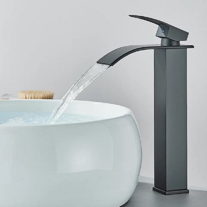 Torneira Monocomando Cascata Slim 27cm - Aço inoxidável e Água Quente e Fria TorneiraLavabo - 0020 Conceito Preta 