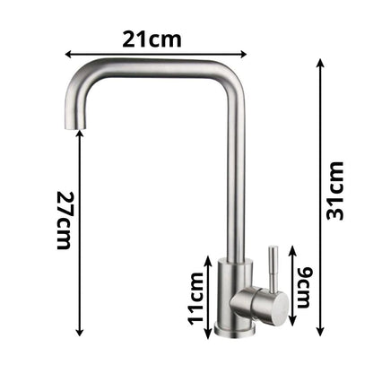 Torneira Square Line em Aço Inoxidável Cozinha - 0001 Conceito 