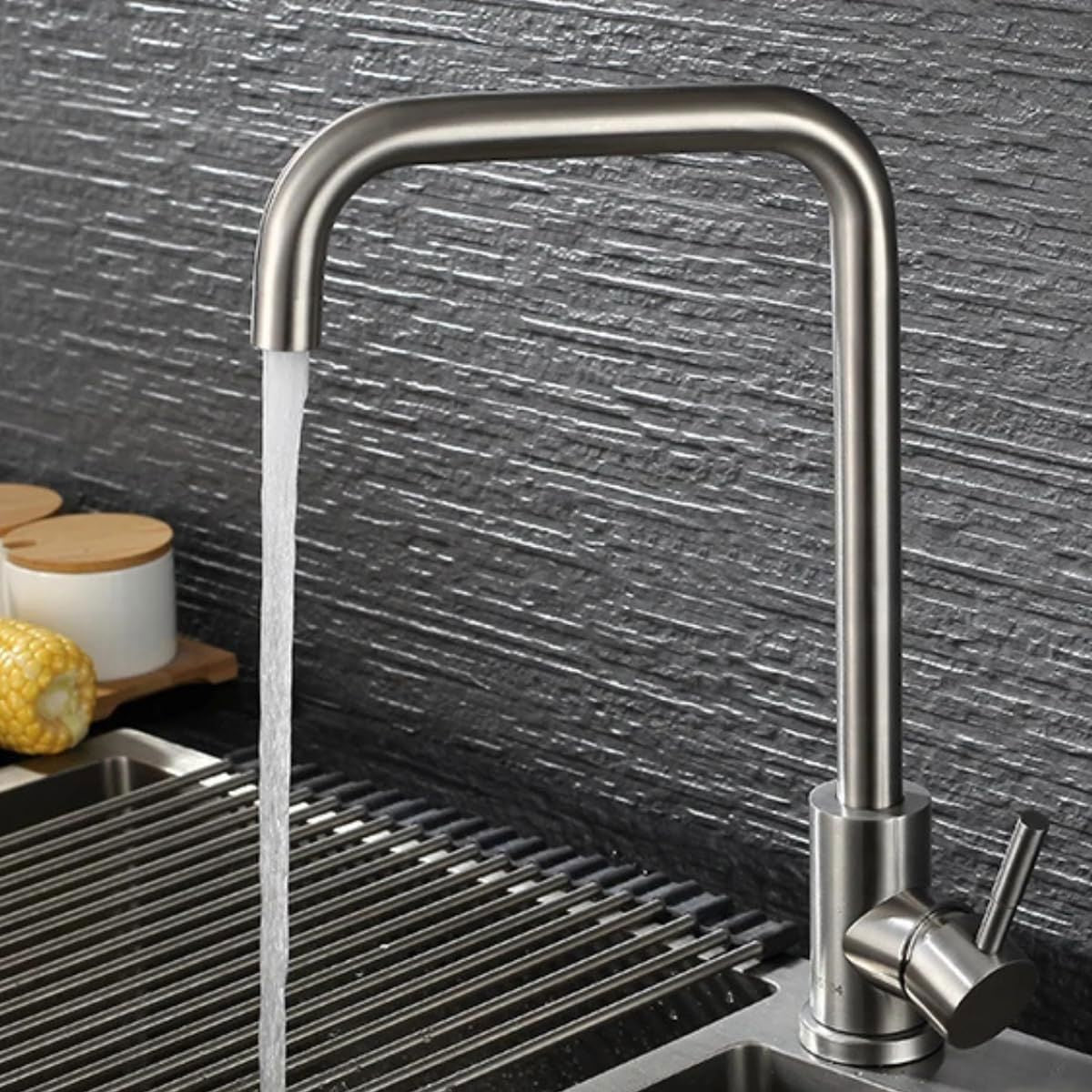 Torneira Square Line em Aço Inoxidável Cozinha - 0001 Conceito 