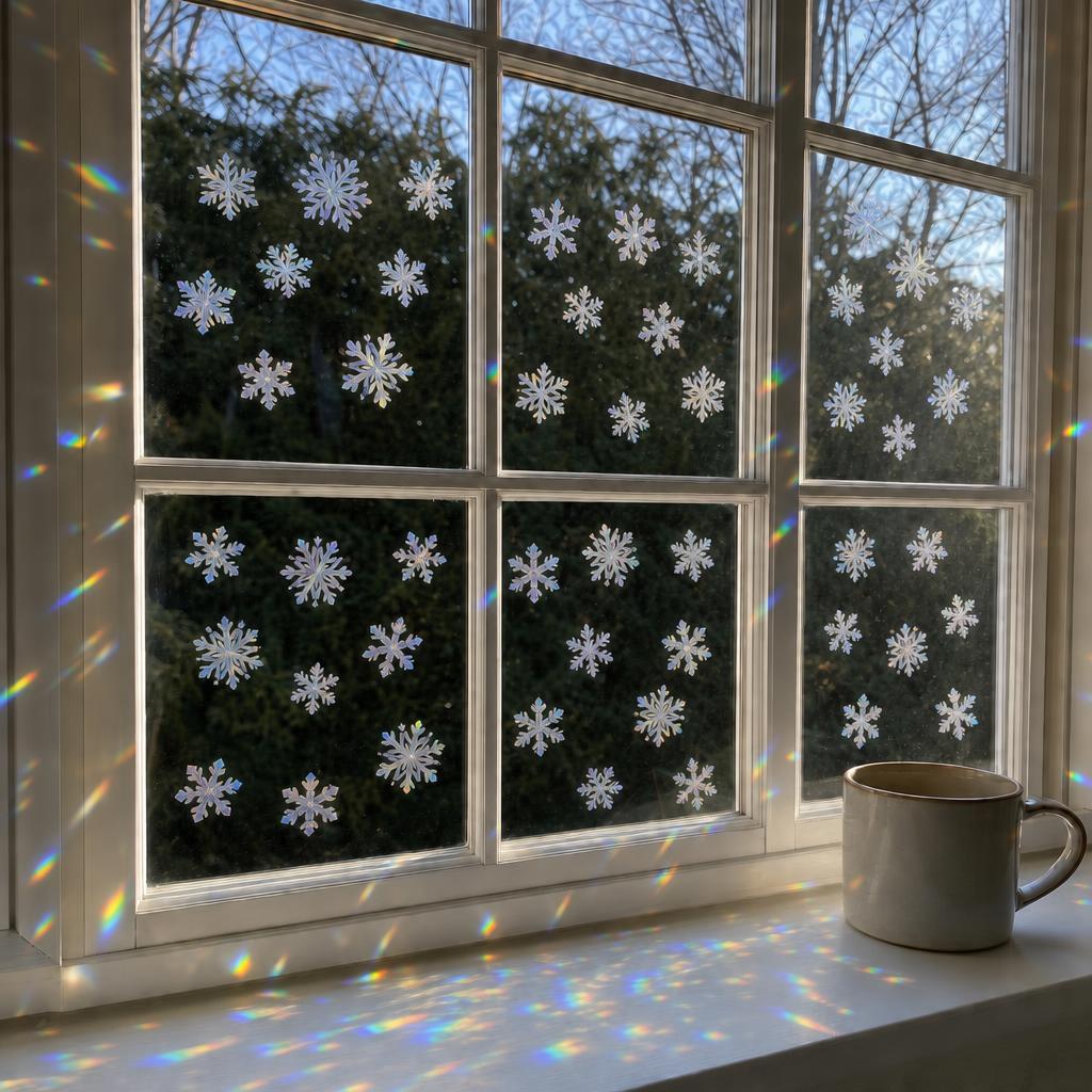 SnowPrism™ Suncatcher Window Stickers