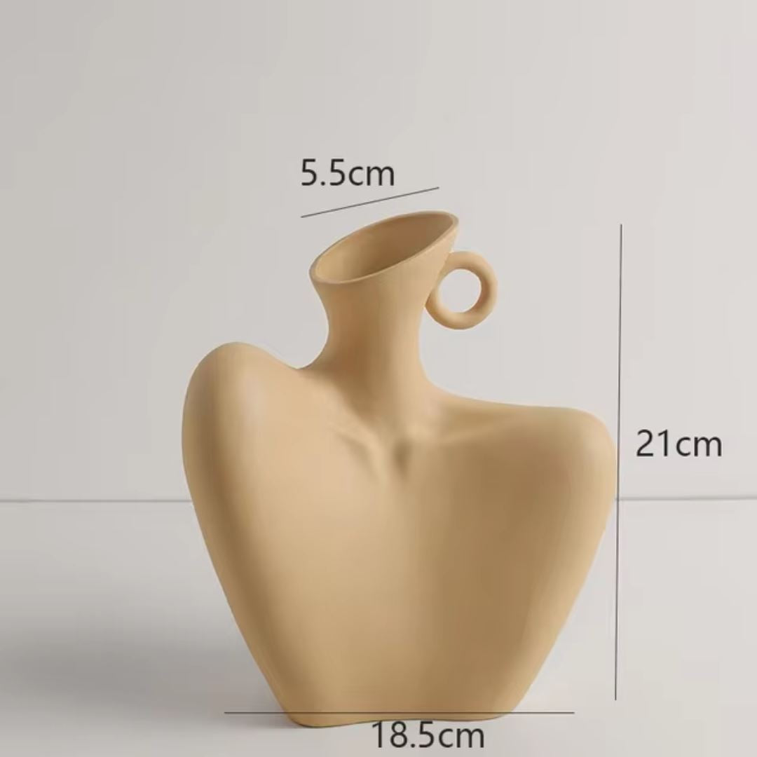 Vaso Decorativo em Cerâmica Boho Girl (21x18,5cm) Conceito 