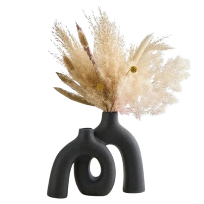 Vaso Duplo Toils Boho de Cerâmica Conceito 