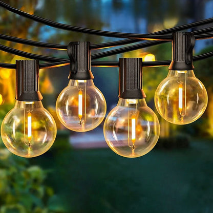 Varal de Luzes Solar com Lâmpadas Arredondadas - Ilumine Exteriores