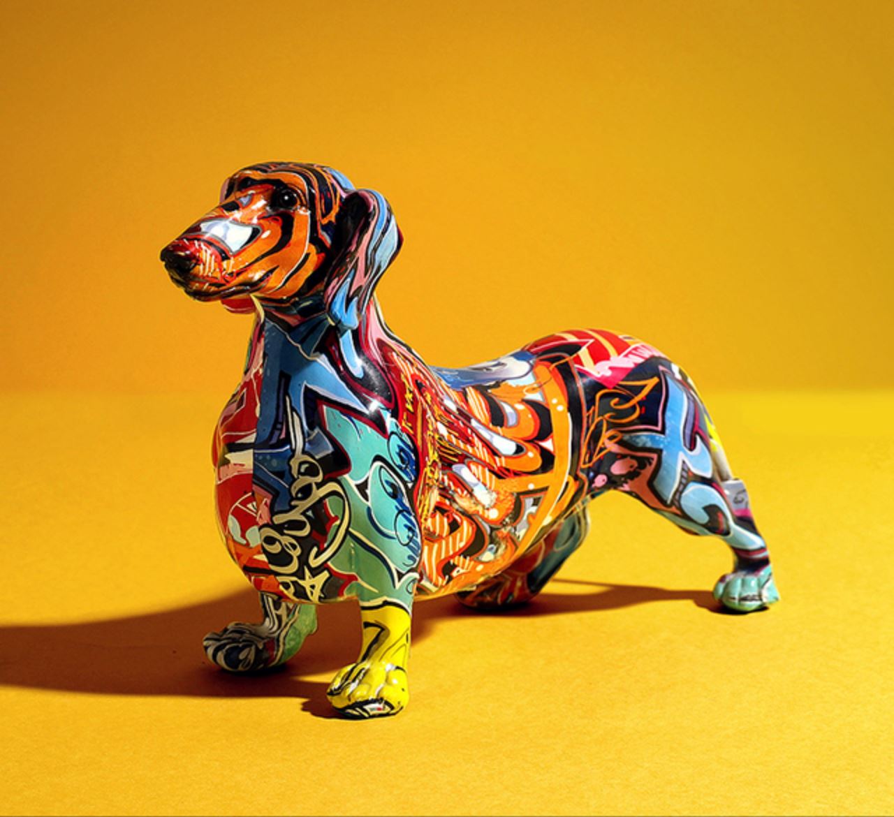Escultura Basset Grafite Street & Colors projeto-150 22CM 