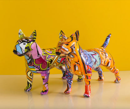 Escultura Bull Terrier Grafite Street & Colors Conceito 