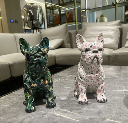 Escultura Bulldog Francês Sentado Grafite Street & Colors projeto-150 