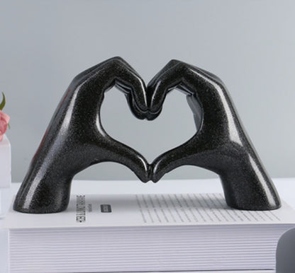Escultura de Coração - In Love resina Conceito Preto 