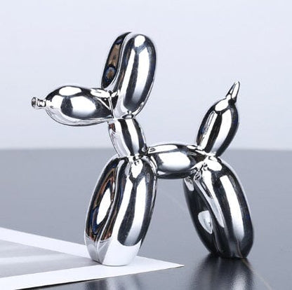 Escultura Doggy Balloon Mini 10x10cm resina Conceito Prata 