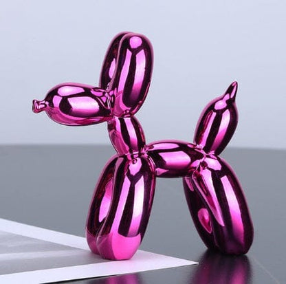 Escultura Doggy Balloon Mini 10x10cm resina Conceito Roxo Fucsia 