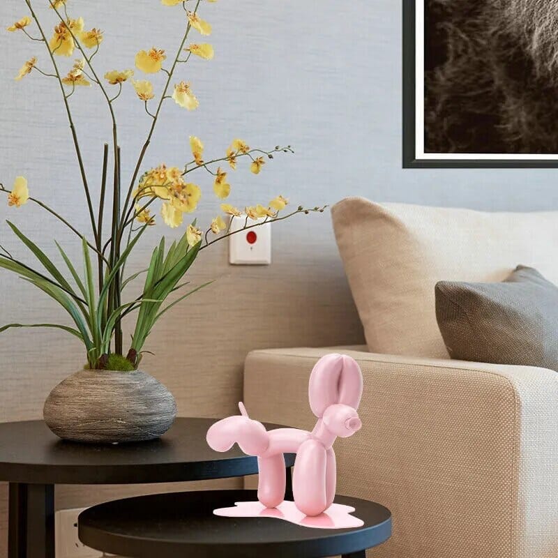 Escultura Doggy Pee Balloon 18x13cm Conceito Rosa 