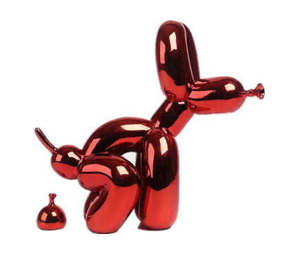 Escultura Doggy Poo 23x22cm resina projeto-150 Red Gold 