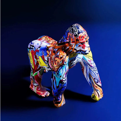 Escultura Gorila Idiamin Grafite Street & Colors projeto-150 