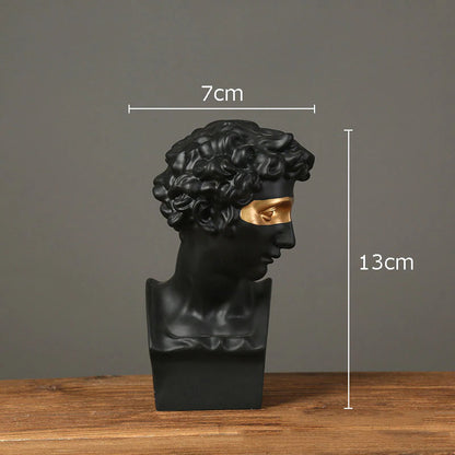 Escultura Grega - David Michelangelo resina Conceito #1 Preto 