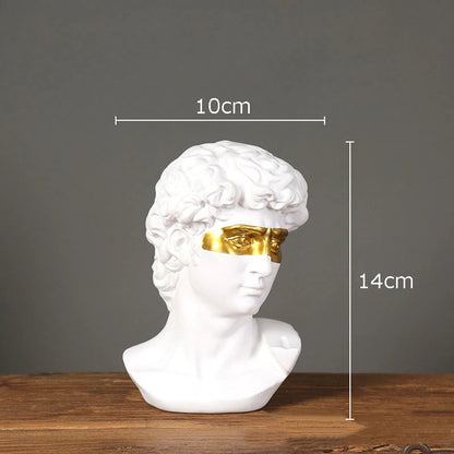 Escultura Grega - David Michelangelo resina Conceito #2 Branco 