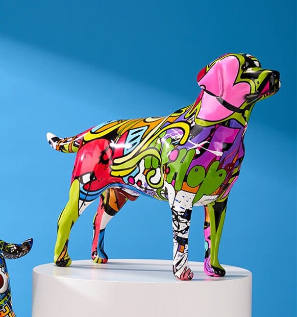 Escultura Labrador Grafite Street & Colors Conceito Street 1 