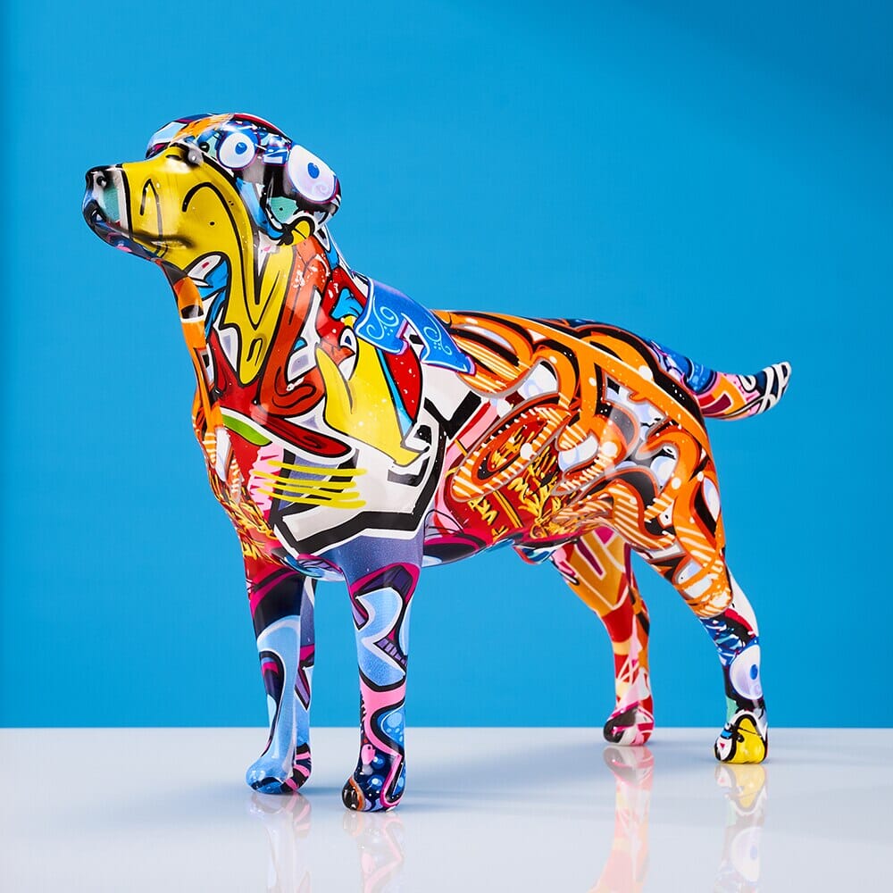 Escultura Labrador Grafite Street & Colors Conceito Street 3 