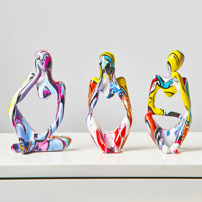 Escultura Pensador Grafite Street & Colors Conceito 