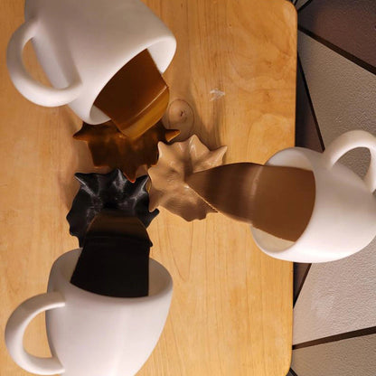 Escultura Spilled Coffee 3D Conceito 