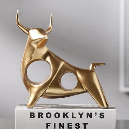 Escultura Touro Vazado Moderno Conceito #1 Dourado 