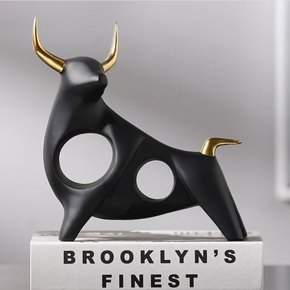 Escultura Touro Vazado Moderno Conceito #1 Preto 