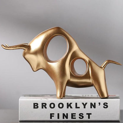 Escultura Touro Vazado Moderno Conceito #2 Dourado 