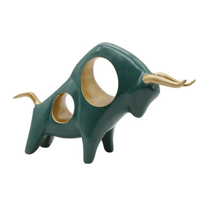 Escultura Touro Vazado Moderno Conceito #2 Verde 