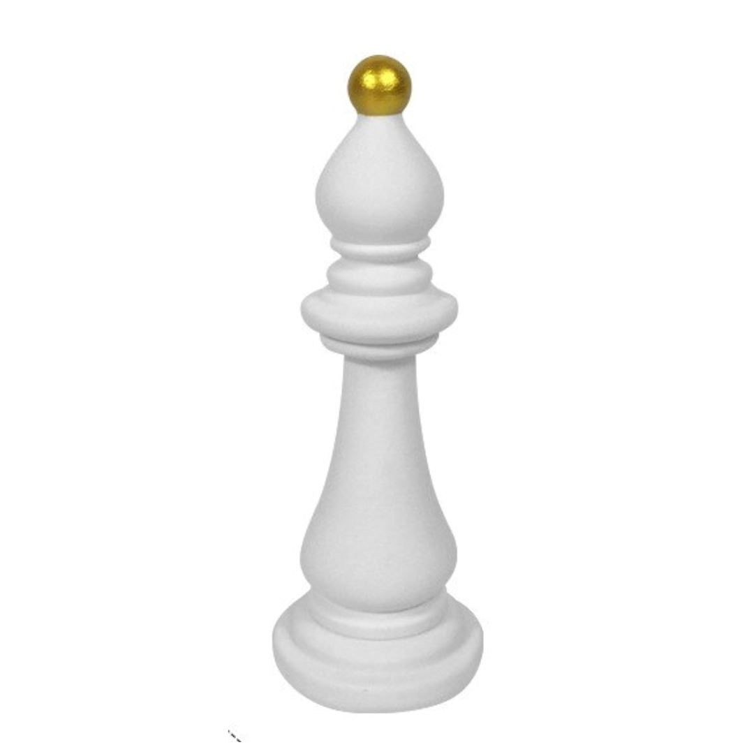 Esculturas Peças de Xadrez (KIt 6 Pçs) Conceito Bispo Branco 