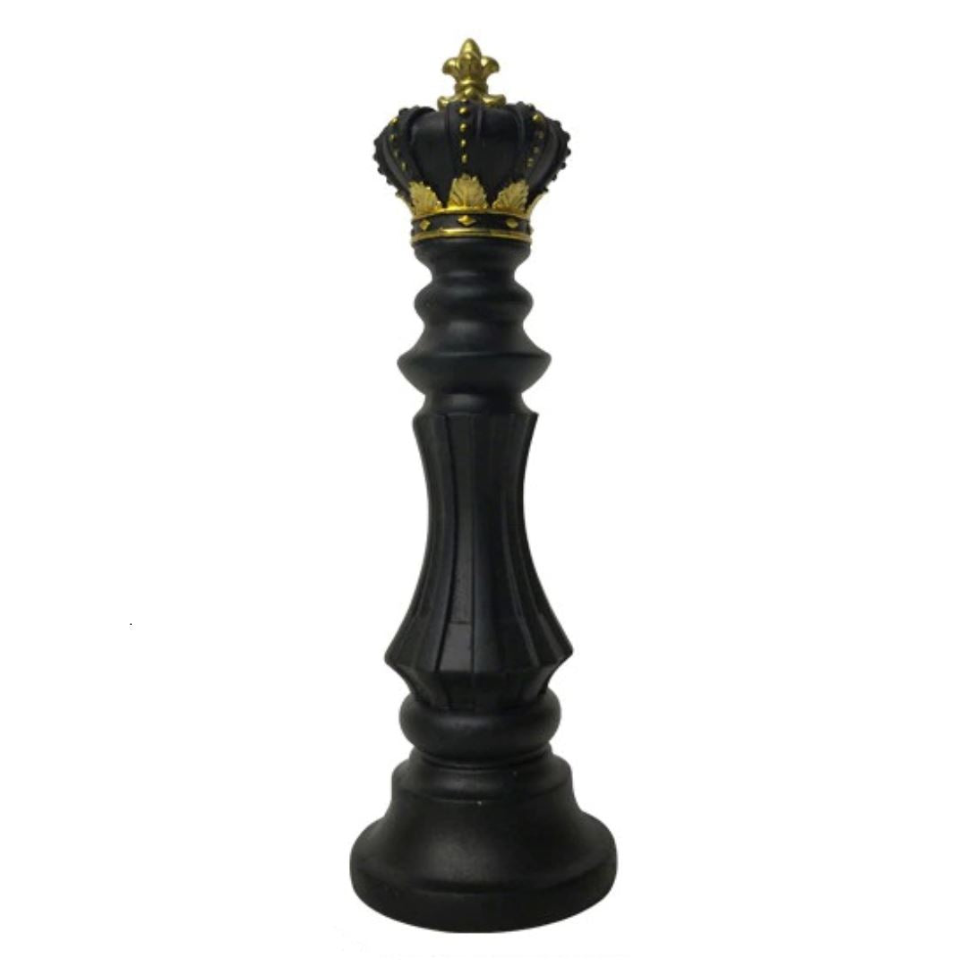 Esculturas Peças de Xadrez (KIt 6 Pçs) Conceito Rei Preto 