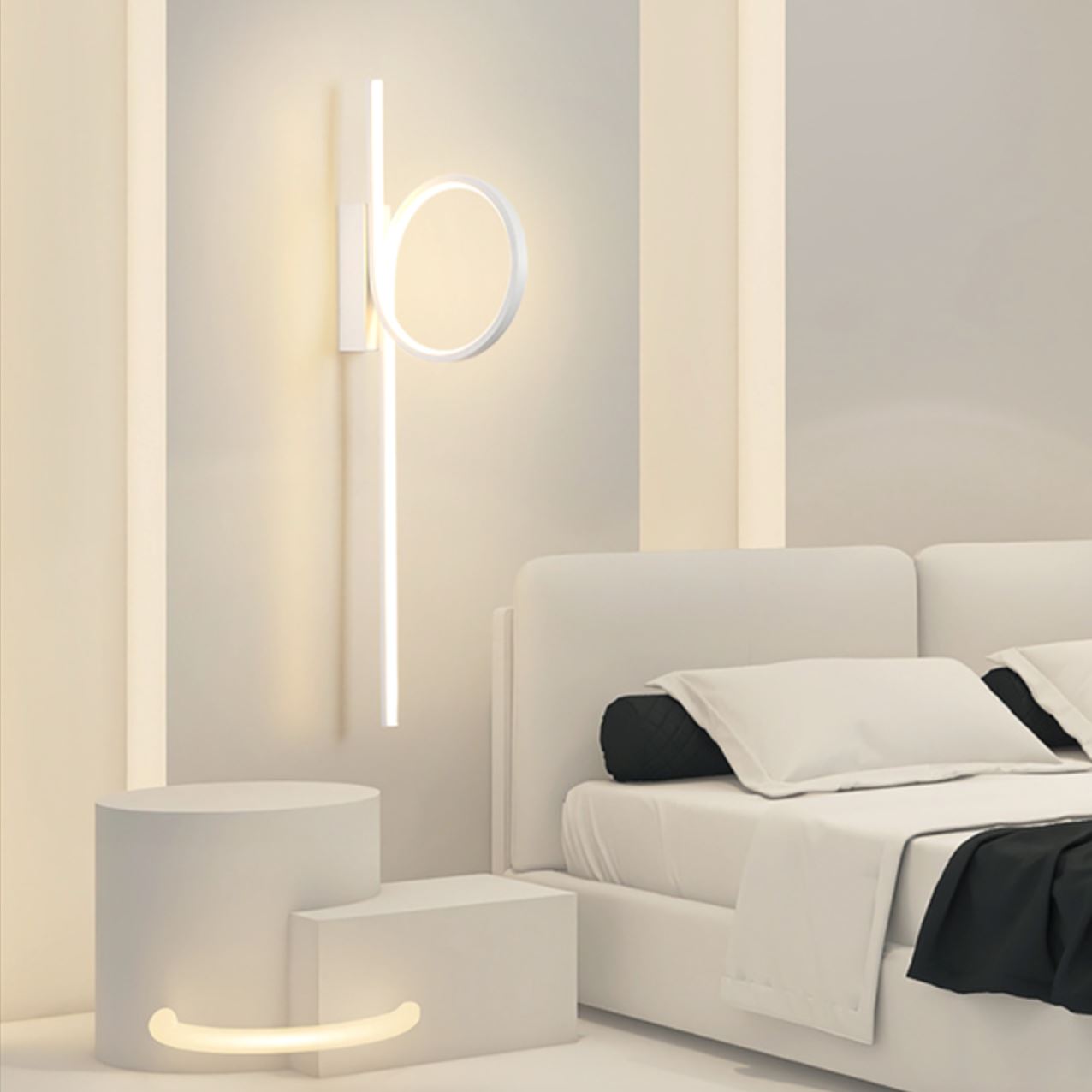 Luminária de Parede em Loop luzes projeto-150 Branco Quente 