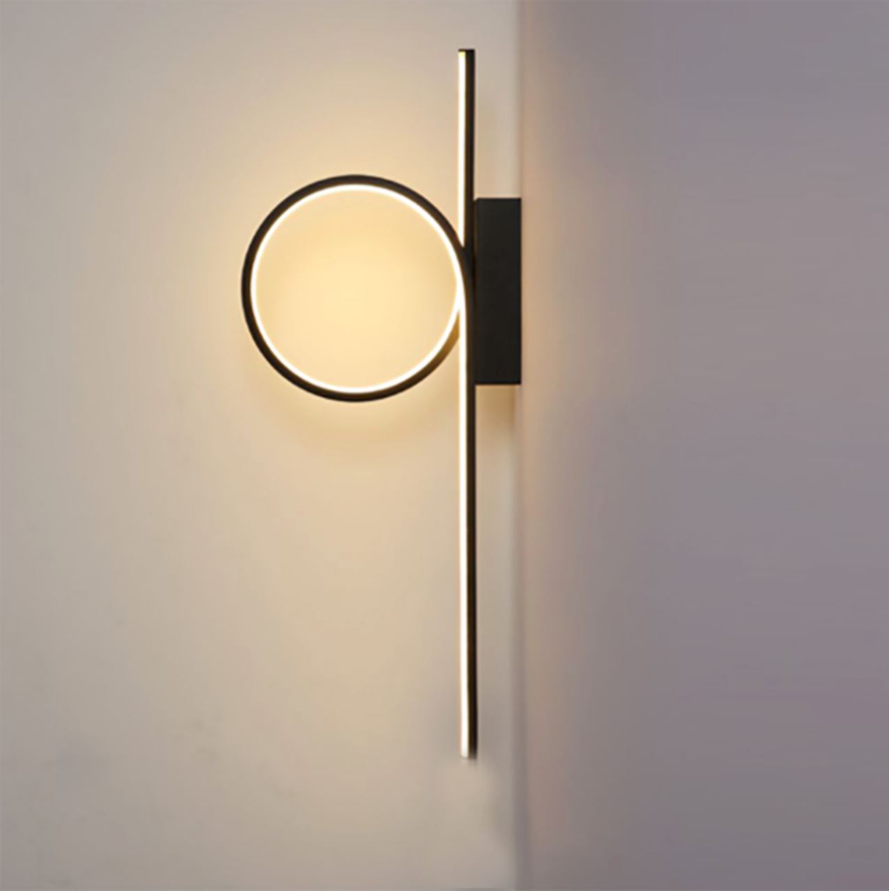 Luminária de Parede em Loop luzes projeto-150 Preto Quente 