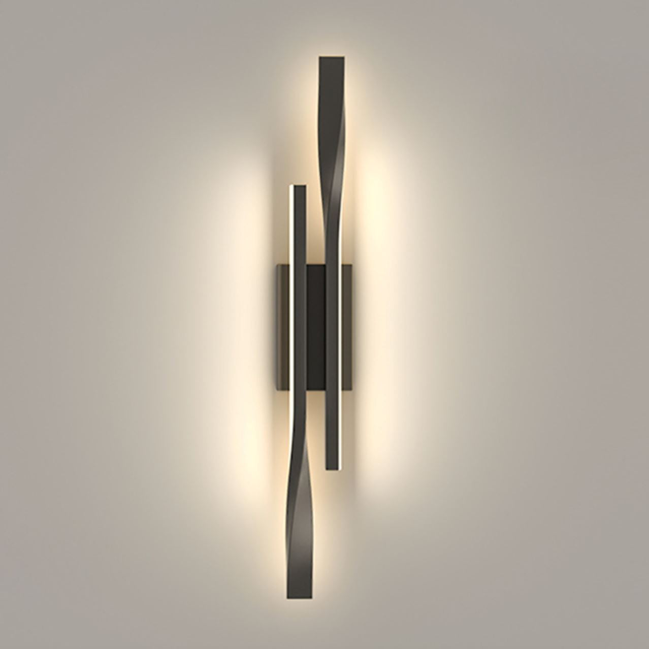 Luminária de Parede Paralelas Vertical luzes projeto-150 Preto 01 Unidade Branco quente