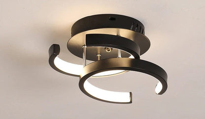 Luminária de Teto Plafon Horus em Led luzes Conceito Preto Fria 