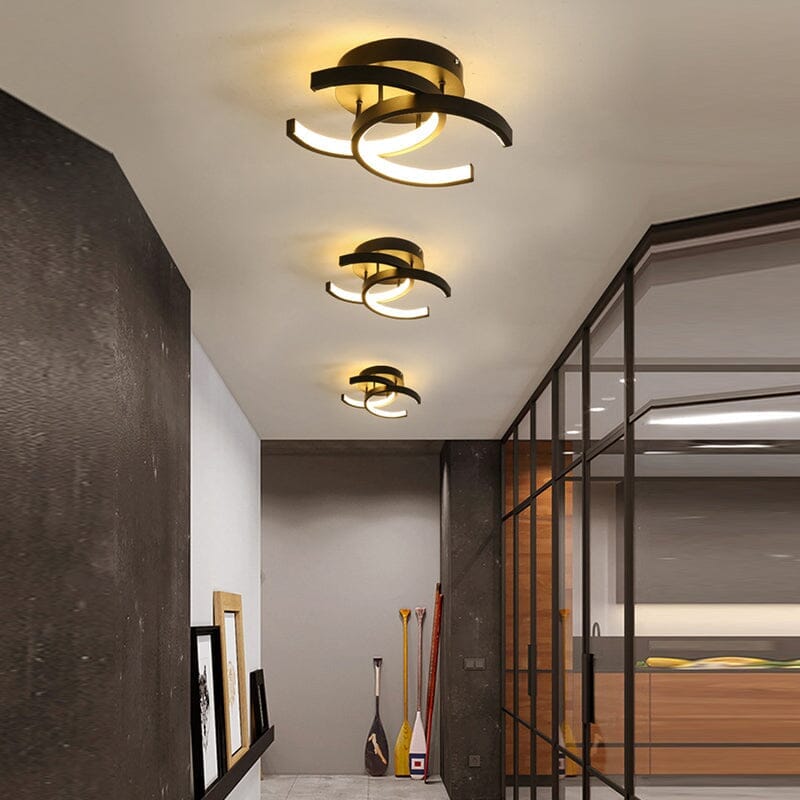 Luminária de Teto Plafon Horus em Led luzes Conceito Preto Quente 