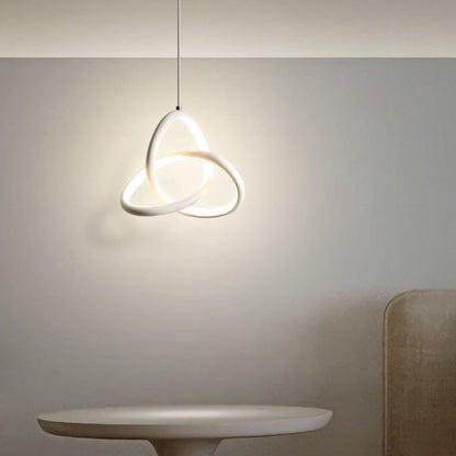 Lustre Pendente 3 Laços Conceito Branco 01 Unidade Quente