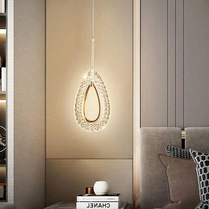 Lustre Pendente de Luxo em Gota Cristal Conceito 01 Unidade Quente 