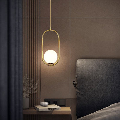 Lustre Pendente Sphere Line Led Conceito Dourado Quente 