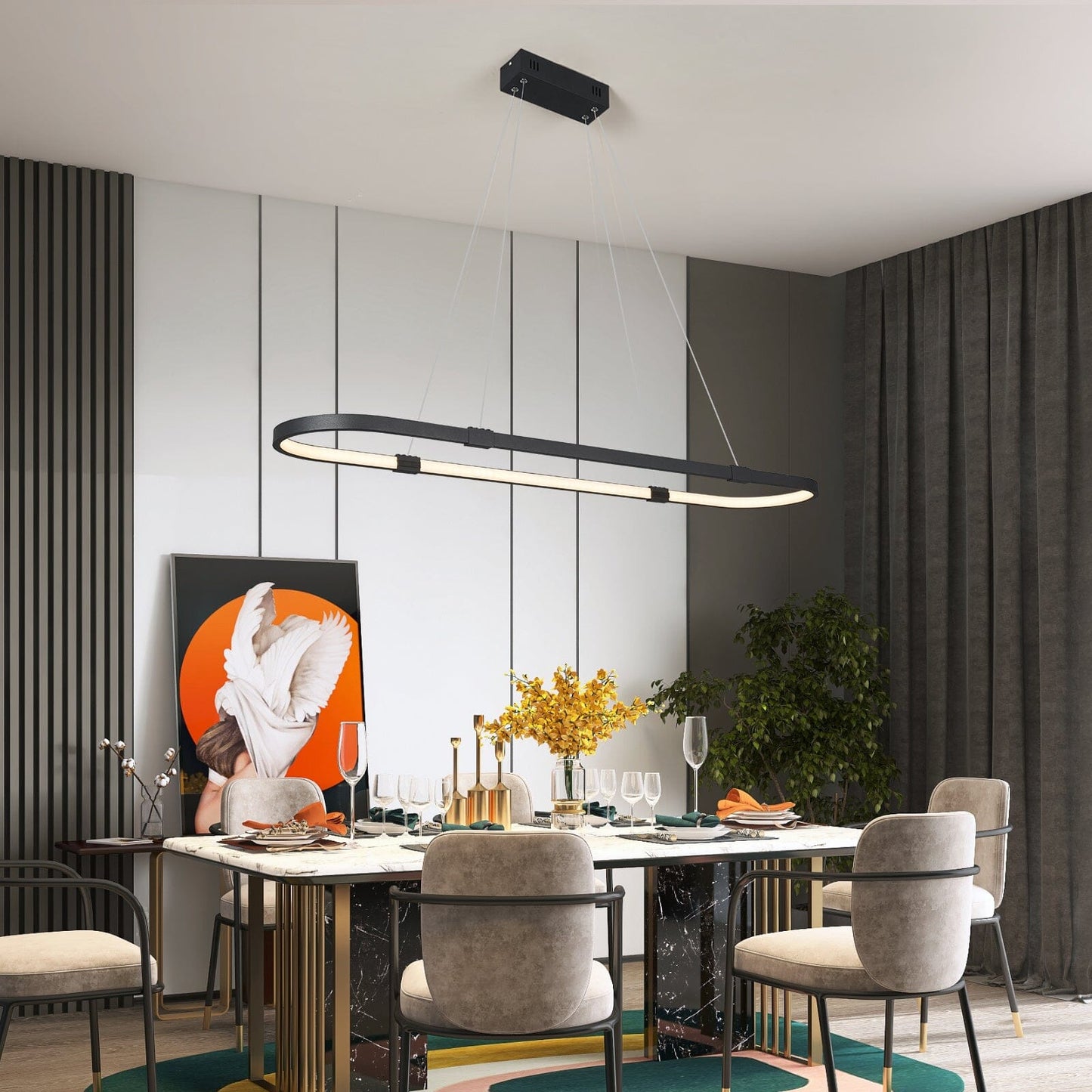 Lustre Pendente Vallbona com Controle Remoto luzes Conceito 