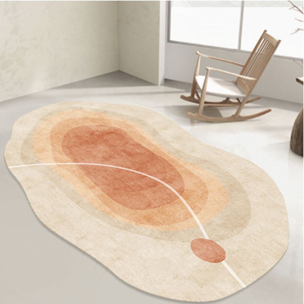 Organico Rugs Tapete Decorativo Orgânico Abstrato Irregular para Sala - Laranja Arei ...