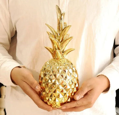 Vaso de Luxo - Abacaxi Conceito Dourado - 15cm 